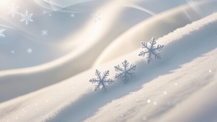 Wall Mural - Snowflakes on the background of snowdrifts. Winter background.