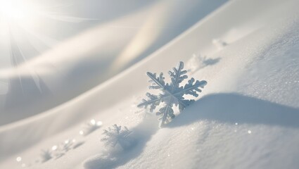 Wall Mural - Snowflakes on the background of snowdrifts. Winter background.