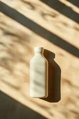 Poster - clean flat lay of eco-friendly reusable bottle placed on smooth matte surface under soft natural light