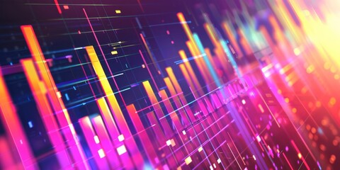 Poster - abstract color background featuring marketing data.