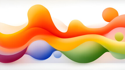 Aufkleber - A vibrant abstract wave pattern featuring flowing shapes and a gradient of warm and cool colors.