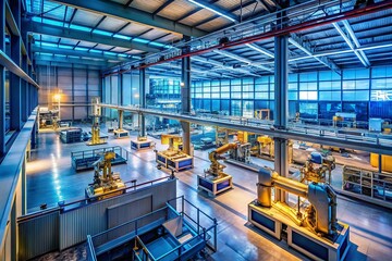 Poster - Futuristic Fabrication Lab: Aerial Drone Photography of Next-Gen Manufacturing