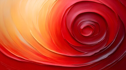 Aufkleber - A close-up, abstract swirl of vibrant red and orange hues resembling a rose petal.