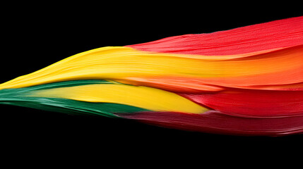 Aufkleber - An abstract wave of vibrant paint colors, showcasing a dynamic blend of red, yellow, and green against a black background.