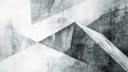 Poster - Minimalist abstract design featuring geometric concrete shapes with a modern, monochrome aesthetic.