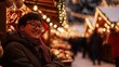 © isend - Young Man Smiles At Christmas Market Lights