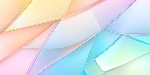 Wall Mural - Pastel Abstract Background,  Interlocking Shapes in Soft Hues create a Dreamy, Serene Design.