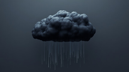 Poster - Thunderstorm cloud weather meteo icon realistic vector illustration. Realistic element for weather forecast, black storm cloud isolated on transparent background
