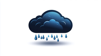 Poster - Thunderstorm cloud weather meteo icon realistic vector illustration. Realistic element for weather forecast, black storm cloud isolated on transparent background