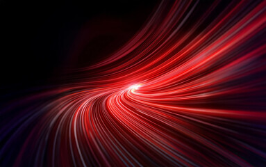 Aufkleber - Abstract swirling red lines of light in the dark.