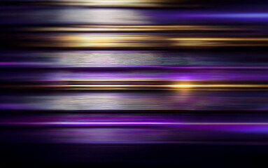 Aufkleber - Abstract digital art featuring a blurred, horizontal pattern of purple, gold, and white stripes.