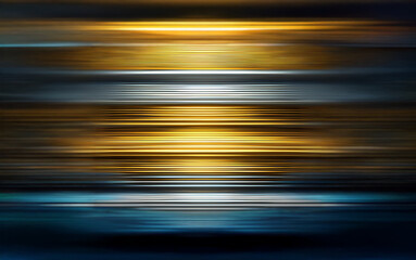 Poster - Abstract background with horizontal lines in shades of blue, gold, and grey.