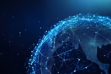 Poster - Digital Globe Representation Showcasing Interconnected Data Points Highlighting Global Technology and Connectivity in a Modern Design