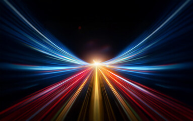 Leinwandbilder - Abstract image of light trails creating a bright, dynamic, and colorful effect.