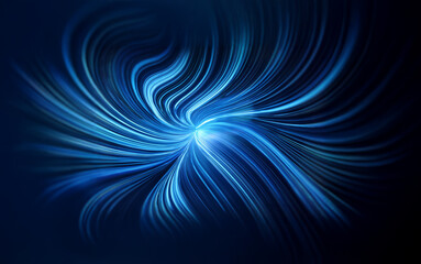 Aufkleber - Abstract blue and black swirling design with a bright white center.