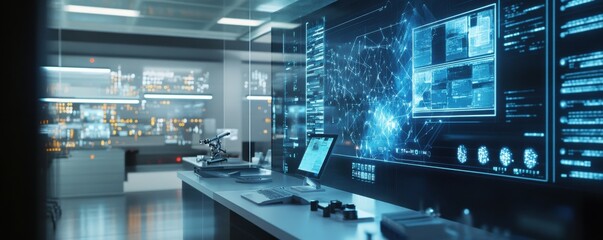 Aufkleber - A high-tech laboratory that develops new chips using quantum computing elements and nanomaterials.