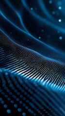 Poster - A mesmerizing abstract digital wave pattern with blue dots, perfect for technology and futuristic themes.