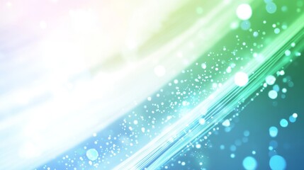 Poster - Colorful Abstract Design Featuring Swirling Light Patterns and Glowing Particles Against a Dark Background