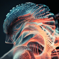 Poster - Abstract Digital Art Showcasing Fluid Shapes and Ethereal Forms in Vibrant Colors With Intricate Details Created in a Surreal Style