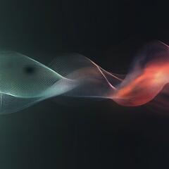 Poster - colorful abstract wave patterns showcasing movement and dynamics in a dark background representation