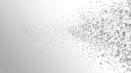 Aufkleber - Abstract Representation of Dispersion With Squares in Various Shades of Gray on a Gradient Background in a Digital Art Style