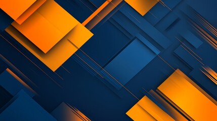 Aufkleber - Colorful Geometric Shapes in Orange and Blue Colors Create a Modern Abstract Background Ideal for Design and Artistic Projects