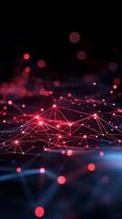 Aufkleber - Vibrant Network of Red and Blue Lights Creating a Dynamic Abstract Representation of Data Connections in a Digital Space