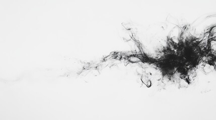 Poster - Abstract Black Ink Swirl on White Background
