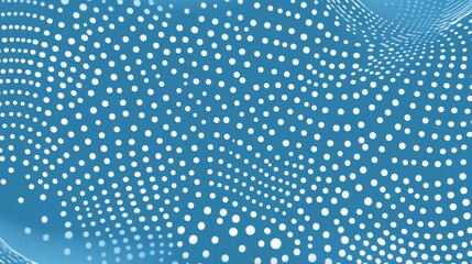 Poster - Abstract Blue Background With White Circles Creating a Vibrant, Flowing Pattern in a Digital Design for Modern Visuals