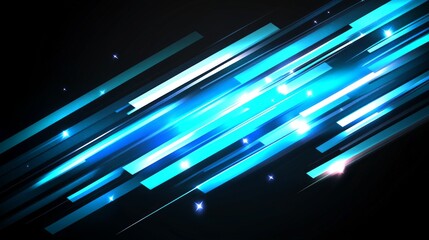 Poster - Abstract Blue Light Streaks Dynamic Background Design