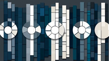 Poster - Abstract Geometric Data Visualization Design with Color Palette Wheels