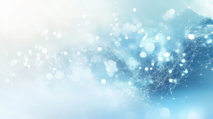 Poster - Abstract Digital Background Design Featuring Interconnected Particles and Soft Glowing Lights in Blue Tones for Technology and Innovation Themes