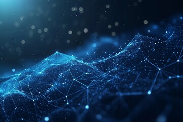 Aufkleber - Visual Representation of Data Fluctuations in a Digital Landscape Showcasing Interconnected Nodes and Vibrant Patterns