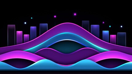 Poster - Abstract Neon Wave Data Visualization Graphic