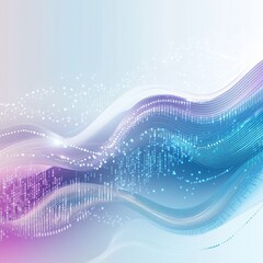 Poster - Colorful Abstract Waves With Digital Patterns in Blue and Pink Tones Creating a Modern and Dynamic Background Design