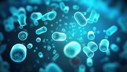 Poster - Close-up View of Bacteria in Culture Showcasing Bacterial Colonies Under Microscope with Detailed Focus on Microbial Structures