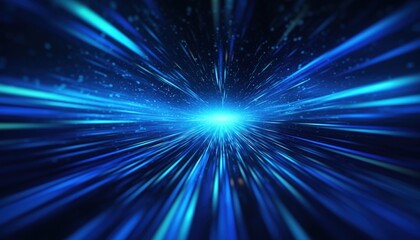 Poster - futuristic blue light streaks background for abstract designs and visual effects in digital art and 