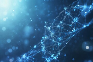 Poster - Abstract Digital Network With Glowing Connections and Nodes Representing Data Transmission in Virtual Space