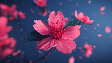 Wall Mural - Vibrant pink flower in motion