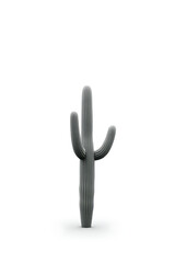 Aufkleber - A lone tree cactus stands out starkly against a clean white background in this simple yet striking image._00003_