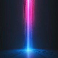 Poster - Vibrant Light Beam in a Dark Space Creating an Immersive Atmosphere With Pink and Blue Hues Illuminating the Surroundings