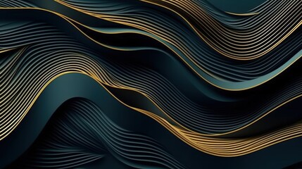 Poster - Abstract Wavy Blue Wallpaper Featuring Elegant Lines and Fluid Curves for Modern Design and Background Use