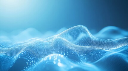 Poster - Captivating Abstract Blue Waves Showcasing Digital Patterns and Textures in a Serene Atmosphere of Light and Depth
