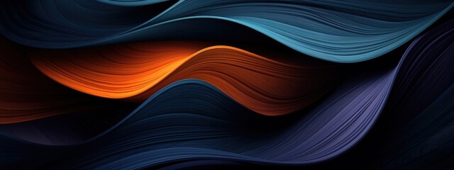 Poster - Captivating Flowing Lines in Bold Organic Forms Reflecting Movement and Texture in Dark Tones with Bright Accents for Abstract Artistry