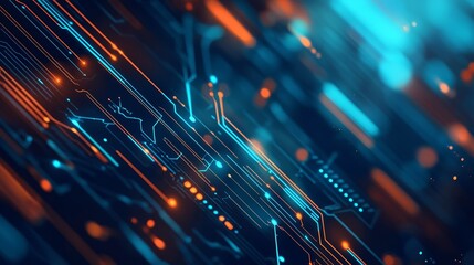 Aufkleber - Abstract Representation of a Digital Circuit Board With Intricate Patterns and Vibrant Colors Illuminating Technology Trends