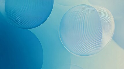 Poster - Abstract Design Featuring Blue Spheres on a Soft Gradient Background, Creating a Sense of Depth and Tranquility in a Modern Artistic Composition