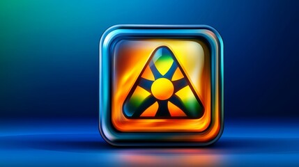 Abstract Shiny App Icon  Glowing Triangle Design