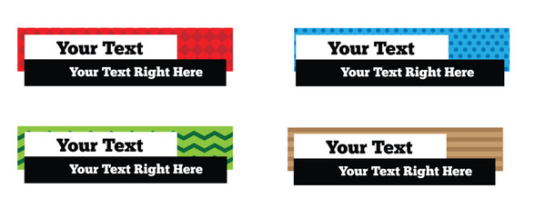 Poster - Set of Colorful Vintage Titles Lower Thirds. Graphic design elements and resources vector art