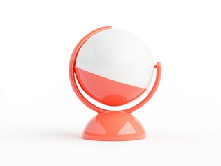 Poster - Orange globe with white hemisphere.