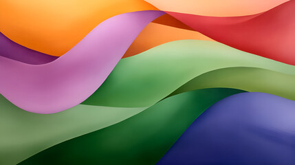 Aufkleber - A vibrant abstract composition with flowing waves of color in warm and cool shades, creating a dynamic visual effect.